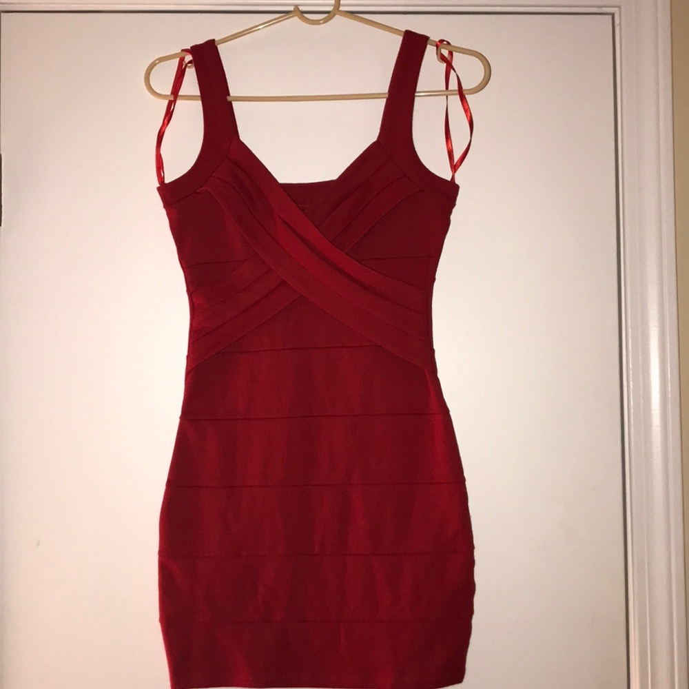 Red mini dress